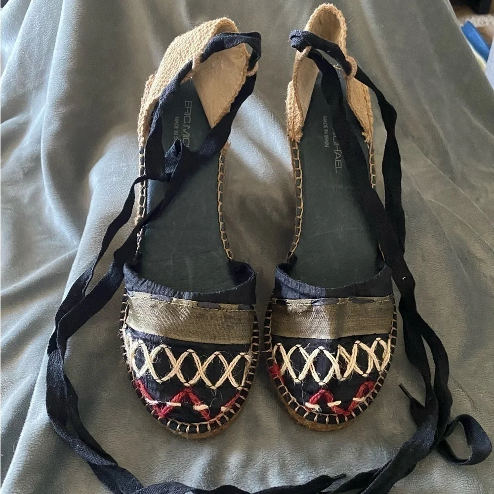 ERIC MICHAEL-unique wedge espadrilles, size 11